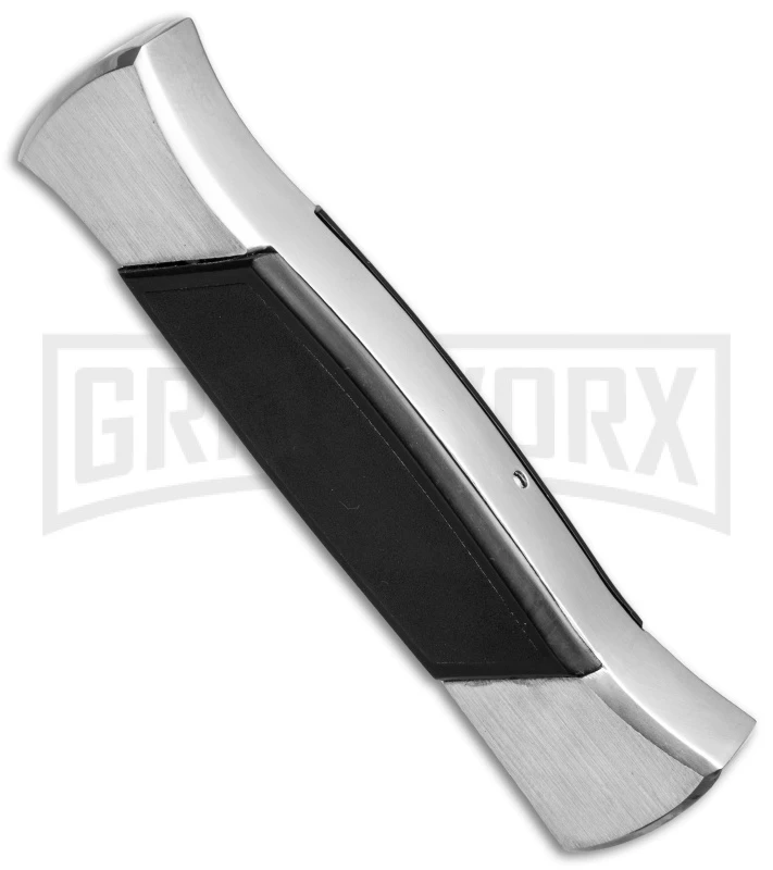 AKC 777 Blackfinger Brushed Aluminum OTF Automatic Knife - Black Plain - Image 2
