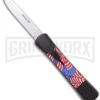 AKC Concord American Flag OTF Automatic Knife - Dagger Satin Plain