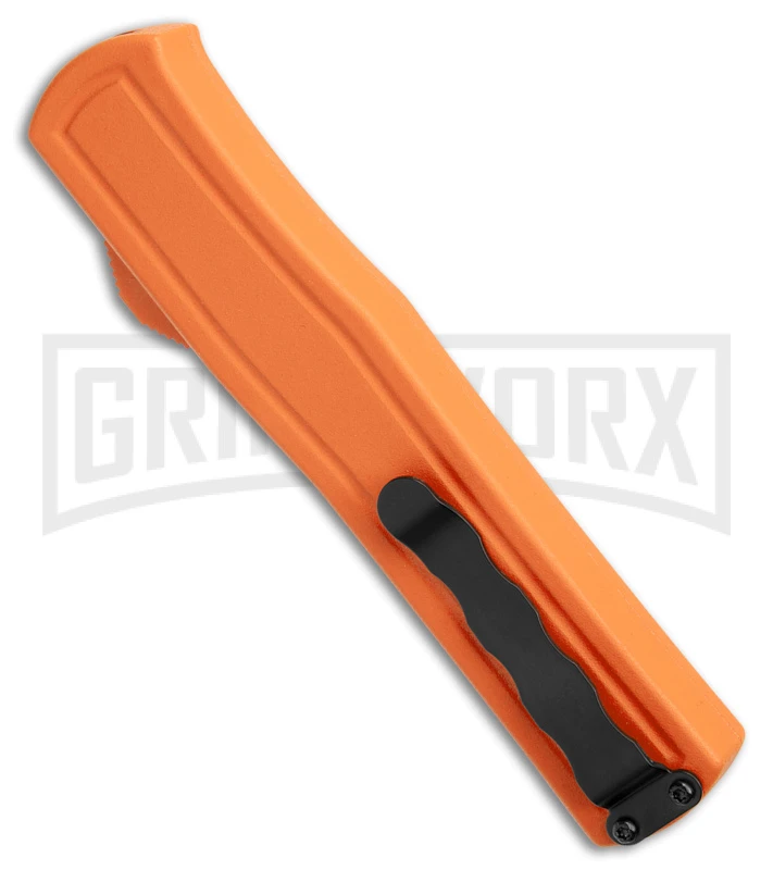 AKC F-20 Orange D/A OTF Dagger Automatic Knife - Satin Plain - Image 3