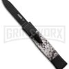 AKC Minion Concord Snake Skin OTF Automatic Knife - Flat Grind Black Plain