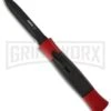 AKC 077 Concord Red/Black OTF Automatic Knife - Dagger Black Plain