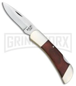 Bear & Son Midsize Lockback Rosewood Folding Knife - Satin Plain