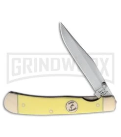 Bear & Son Rancher Yellow Delrin Folding Knife - Satin Plain
