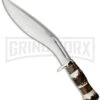 Blackjack Knives Kukri Stag Fixed Blade Knife - Satin Plain