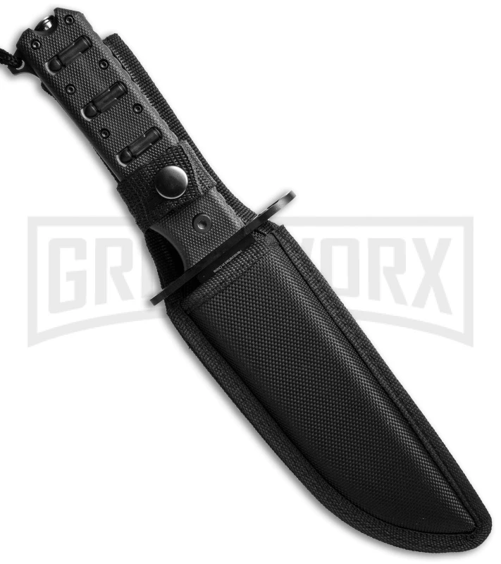 Black Legion Covert Combat Fixed Blade Knife - Black Plain - Image 4