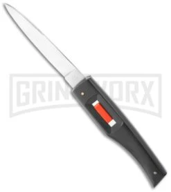 Italian Collini Flylock 70's Black Switchblade Automatic Knife - Flat Grind