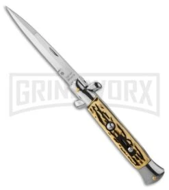 Anomaly 9.5" Stiletto Sim Stag Automatic Knife - Bayonet