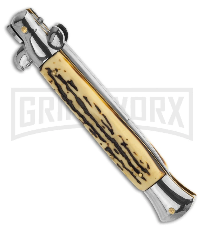 Anomaly 9.5" Stiletto Sim Stag Automatic Knife - Bayonet - Image 2