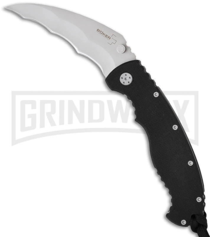 Boker Plus Bat Karambit Black G-10 Folding Knife - Bead Blast Plain