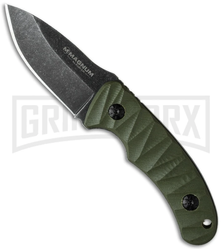 Boker Magnum Forest Elf Fixed Blade Knife - Black Stonewash Plain