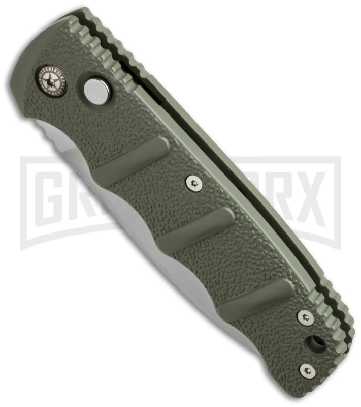 Boker Kalashnikov Dagger OD Green Automatic Knife - Satin Plain - Image 2