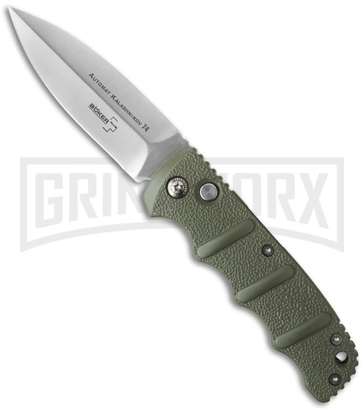 Boker Kalashnikov Dagger OD Green Automatic Knife - Satin Plain