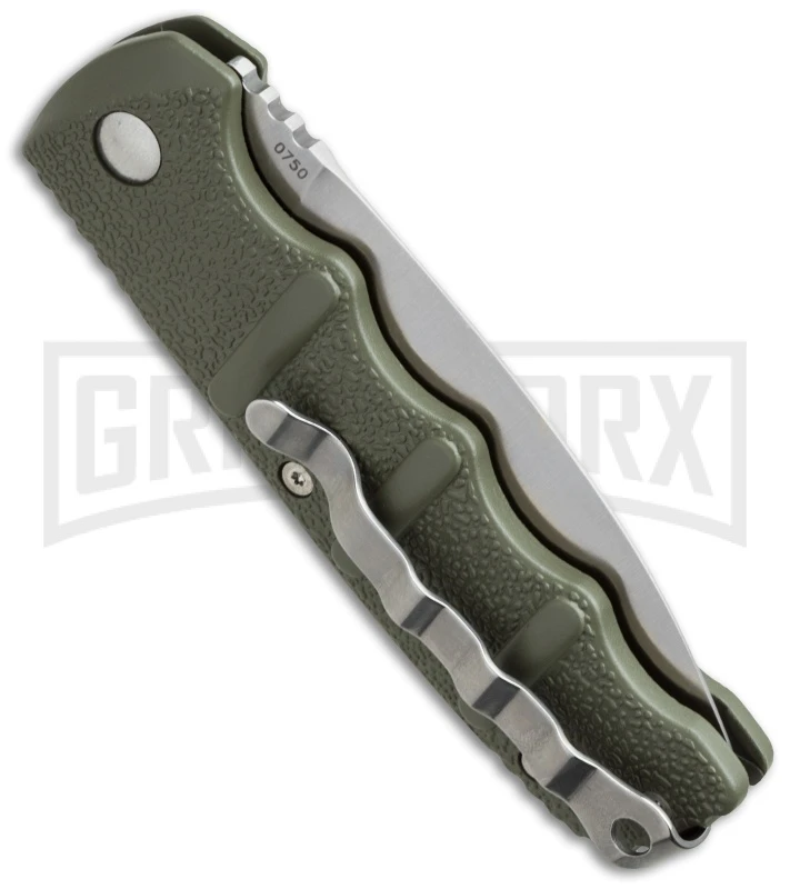 Boker Kalashnikov Dagger OD Green Automatic Knife - Satin Plain - Image 3