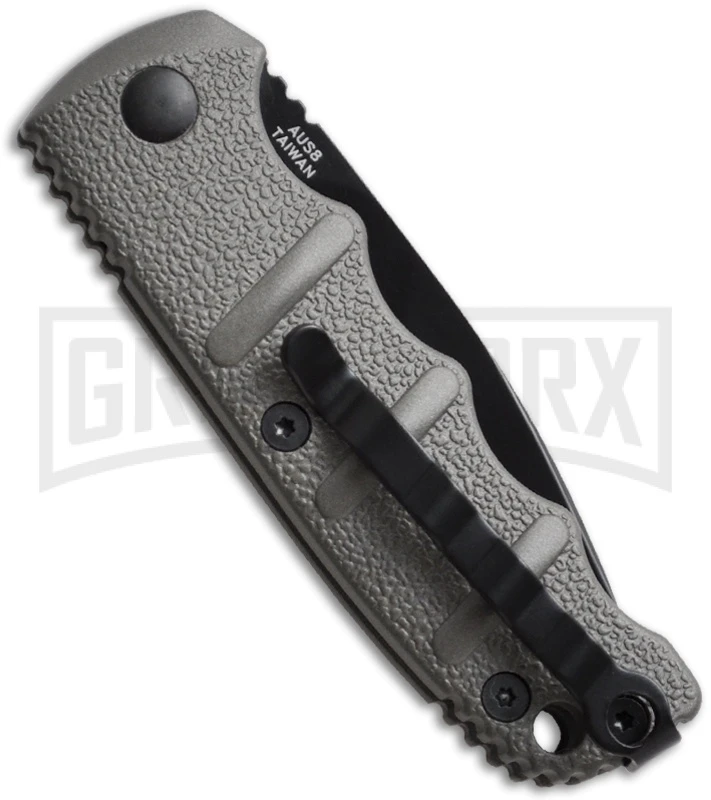 Boker Mini Kalashnikov Gray Automatic Knife - Black Serr - Image 2