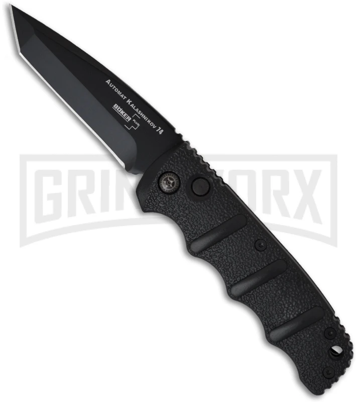 Boker Kalashnikov Black Automatic Knife - Tanto Black Plain