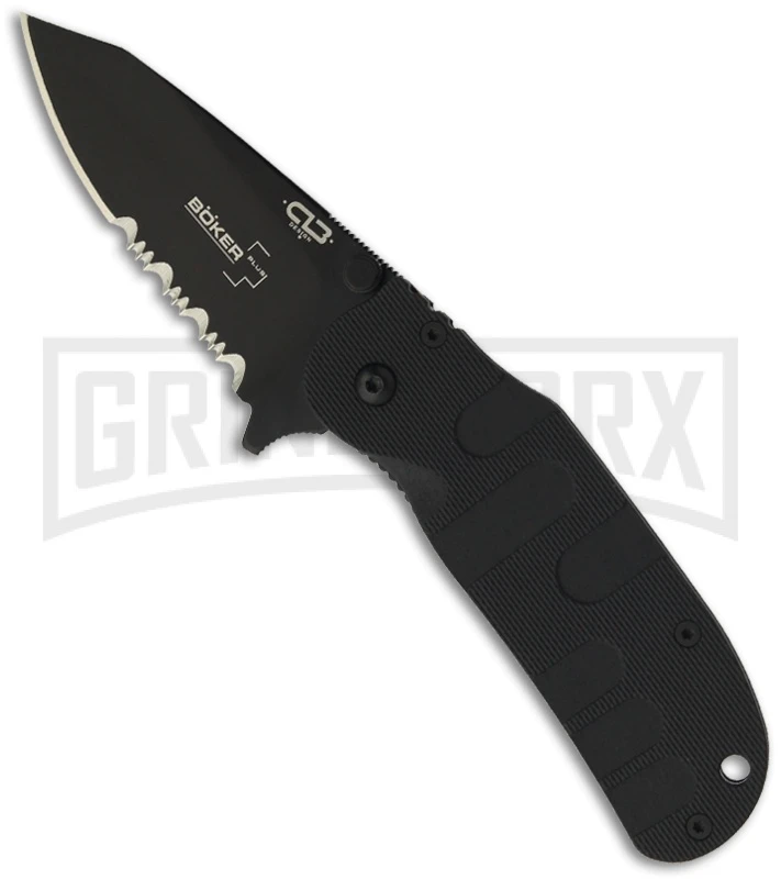 Boker Plus CLB Trance Black Folding Knife - Black Serr