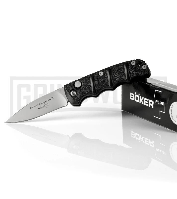 Boker Mini Kalashnikov Black Automatic Knife - Bead Blast Plain - Image 4