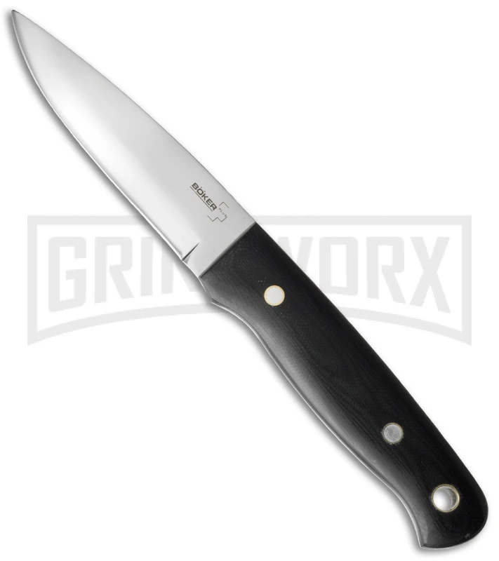 Boker Plus Bushcraft Next Generation Black Micarta Fixed Blade - Satin Plain