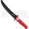 Bubba Blade Stiffie Fillet Red Rubber Fixed Blade Knife - Black Plain
