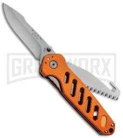 Buck Knives Buck Orange Alpha Crosslock Knife W/Saw & Gut Hook Blade 0183ORS1