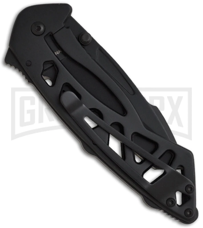 Buck Knives Buck Bones 870 Black Folding Knife - Black Serr - Image 2