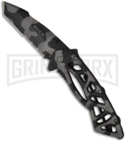 Buck Knives Buck Bones 870 Tiger Stripe Camo Folding Knife - Gray Serr