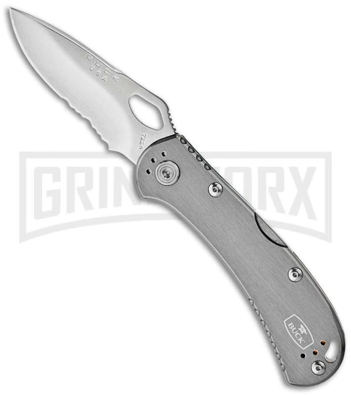 Buck Knives SpitFire Grey Folding Knife - Satin Serr