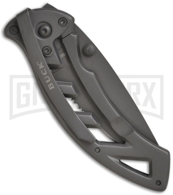 Buck Knives Buck Parallex 318 Folding Knife - Gray Serr - Image 2