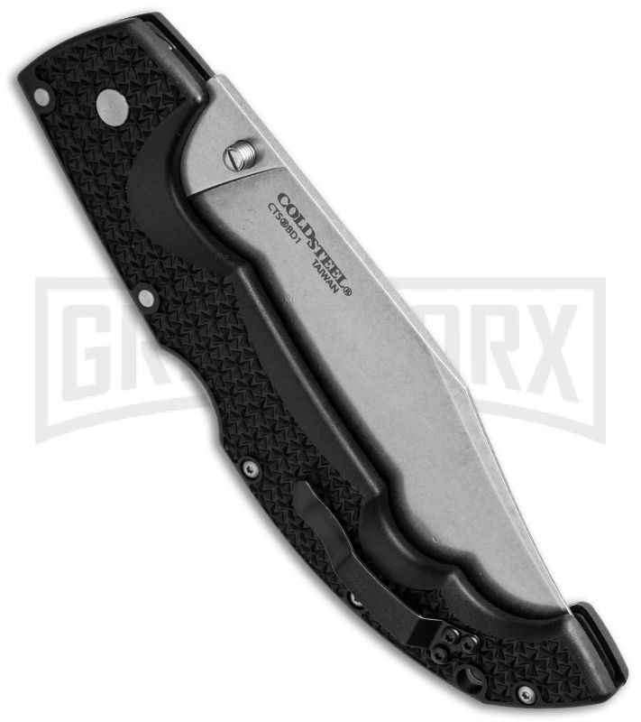 Cold Steel Black Voyager X Large Clip Point Knife - Stonewash Plain - Image 2