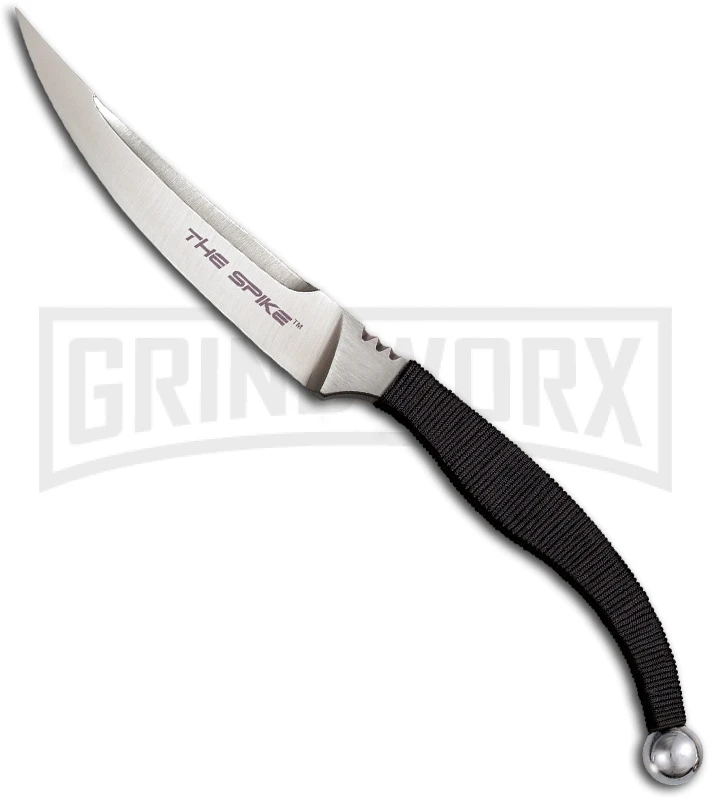 Cold Steel Scimitar Spike Neck Knife Black Fixed Blade Knife - Satin Plain