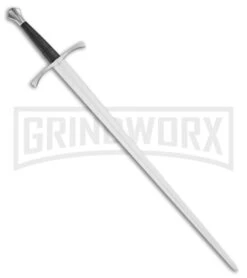 Cold Steel Italian Long Black Leather Sword W/ Wood Scabbard - Satin Plain