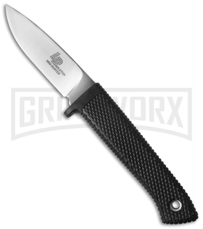 Cold Steel Pendleton Mini Hunter Black Rubber Knife - Satin Plain