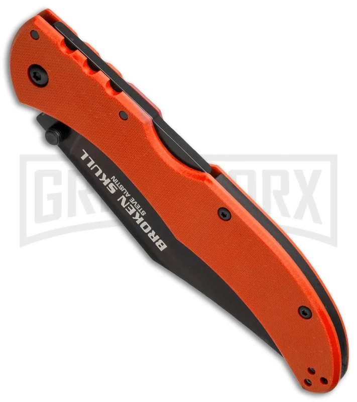 Cold Steel Broken Skull I Orange G-10 Folding Knife - Black Plain - Image 3