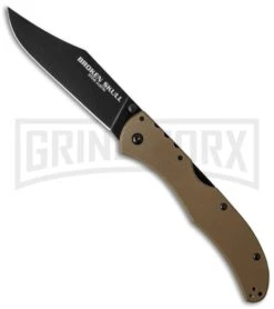 Cold Steel Broken Skull II Coyote Tan G-10 Folding Knife - Black Plain