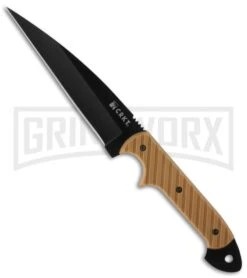 CRKT C/K Dragon Desert Tan Fixed Blade Knife - Black Plain