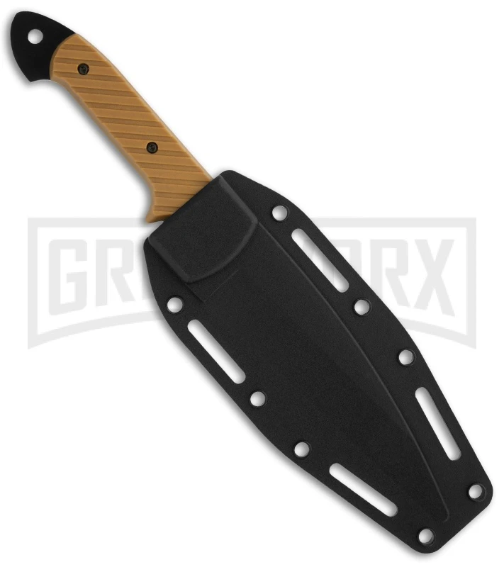 CRKT C/K Dragon Desert Tan Fixed Blade Knife - Satin Plain - Image 2
