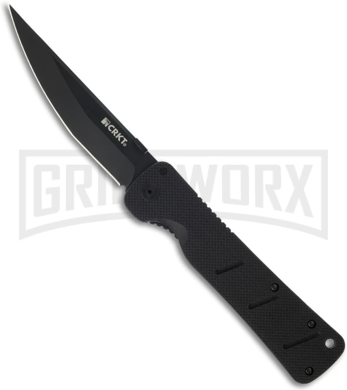 CRKT Otanashi Noh Ken Black G-10 Frame Lock Knife - Black Plain