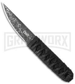 CRKT Burnley Obake Skoshi Black Nylon Fixed Blade Knife - Gray Plain