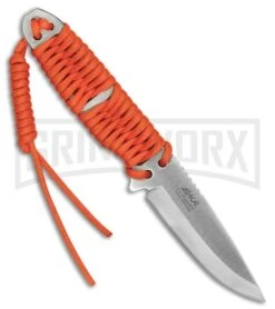 EKA W9 Orange Cord Fixed Blade Knife - Satin Plain