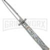 Frank B. 11" Italian Stiletto Swinguard Abalone Automatic Knife - Bayonet