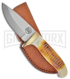 Frost Cutlery Chipaway Chickasaw Skinner Bone Fixed Blade Knife - Satin Plain