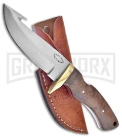 Frost Cutlery Chipaway Humpback Skinner Walnut Fixed Blade Knife - Satin Plain
