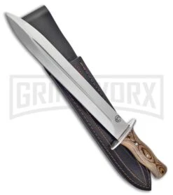 Frost Cutlery Chipaway Hunter Brown Pakkawood Fixed Blade Knife - Satin Plain