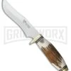 Frost Cutlery Hen & Rooster Big Game Bowie Stag Fixed Blade Knife - Mirror Plain