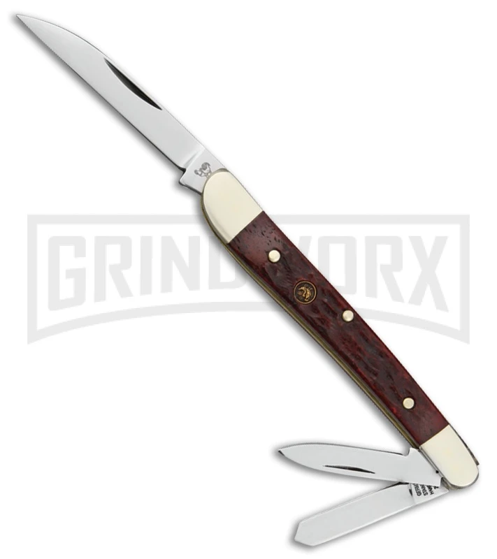 Frost Cutlery Hen & Rooster Whittler Red Jigged Bone Pocket Knife