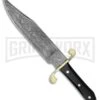 Frost Cutlery Ripple Bowie Buffalo Horn Fixed Blade Knife - Damascus Plain