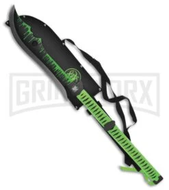 Frost Cutlery Tac Xtreme Decapitator Green Fixed Blade Knife - Black Plain