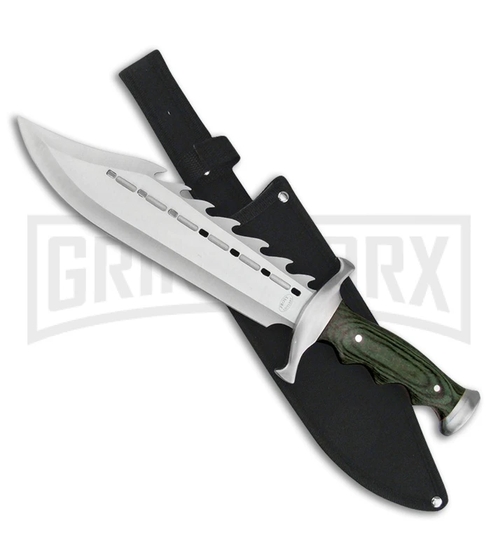 Frost Cutlery Ultimate Warrior Bowie Pakkawood Fixed Blade Knife - Satin Plain
