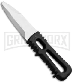 Gerber River Shorty Black Plastic Fixed Blade Dive Knife - Satin Serr