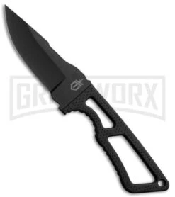 Gerber Ghostrike Black Fixed Blade Knife - Black Plain